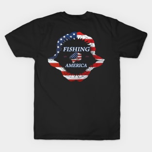 Fishing America  stars and stripes T-Shirt